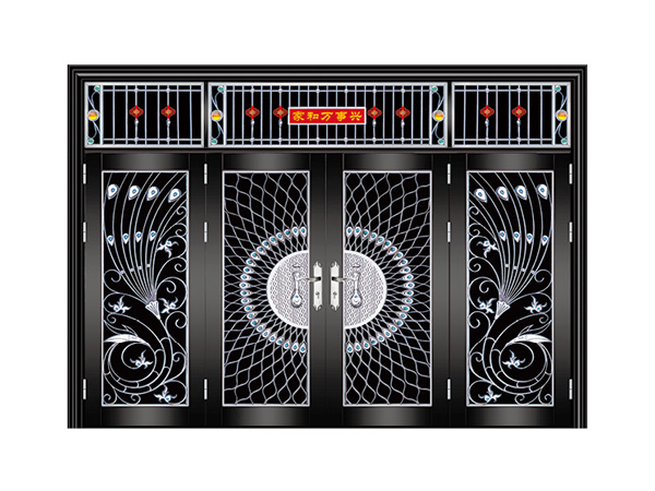 不锈钢四开门9023(精品花,黑钛金)